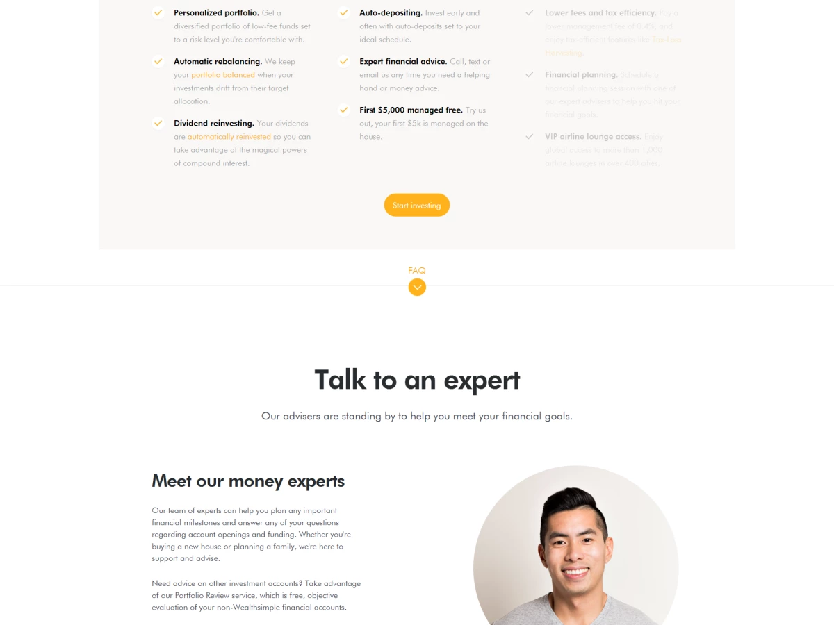 Wealthsimple Stunning Homepage