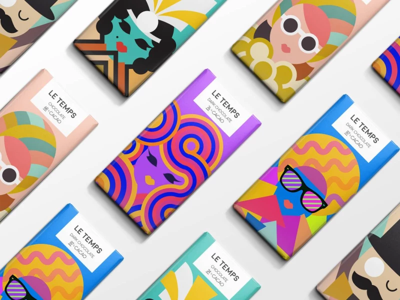 Le Temps Chocolate Colorful Packaging Design