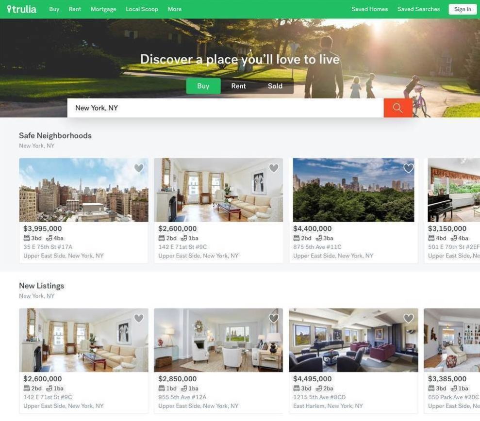 Trulia Best Website Design