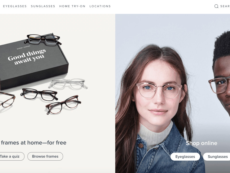 Warby Parker Homepage
