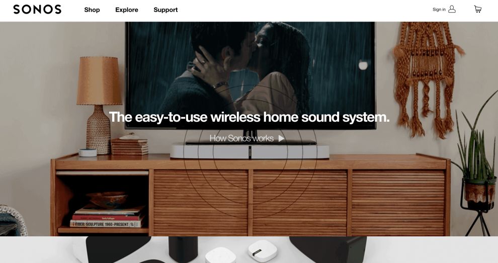 Sonos Website Design Homepage