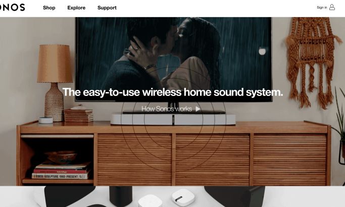 Sonos Website Design Homepage