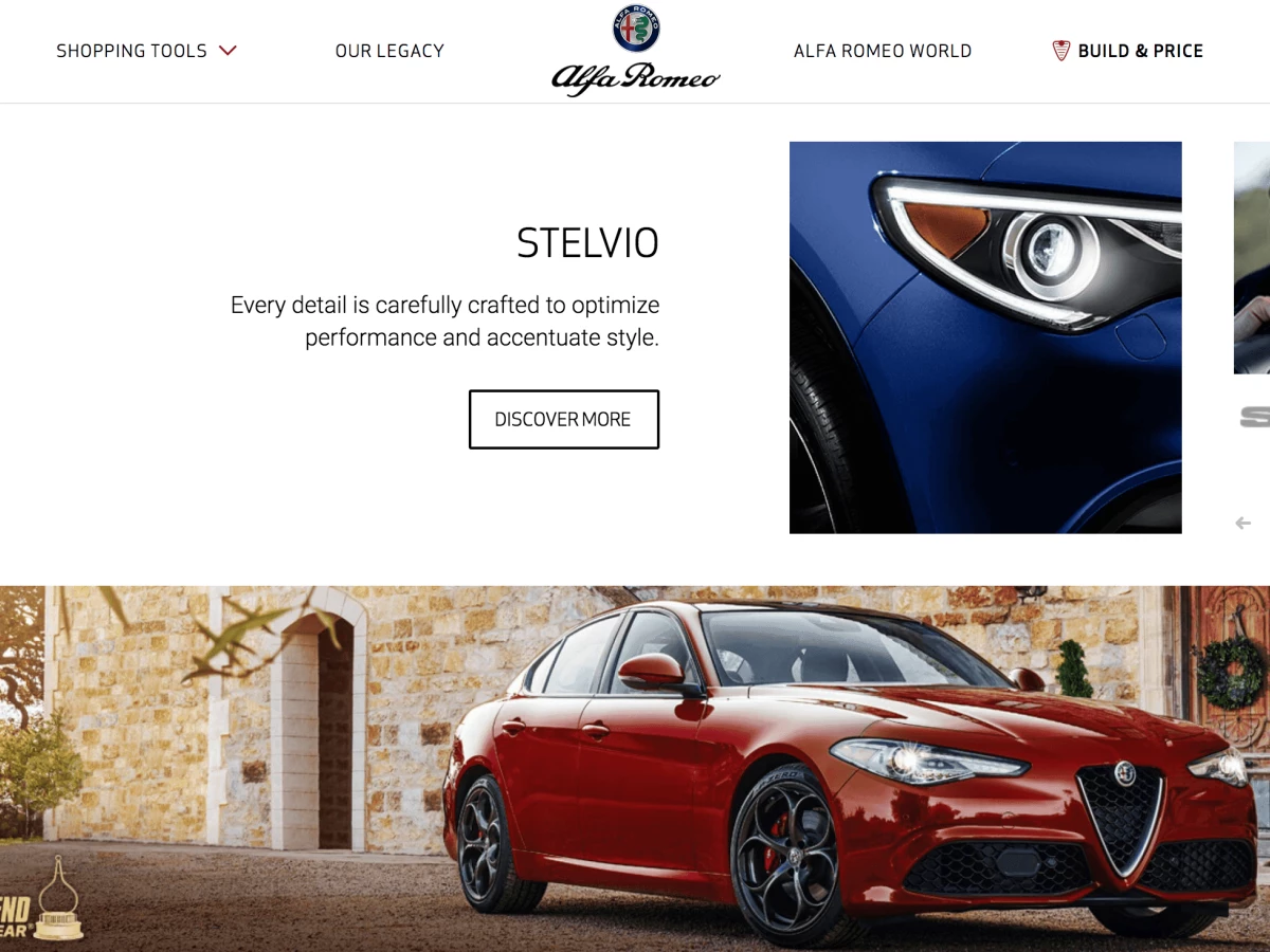 Alfa Romeo Best Website Design