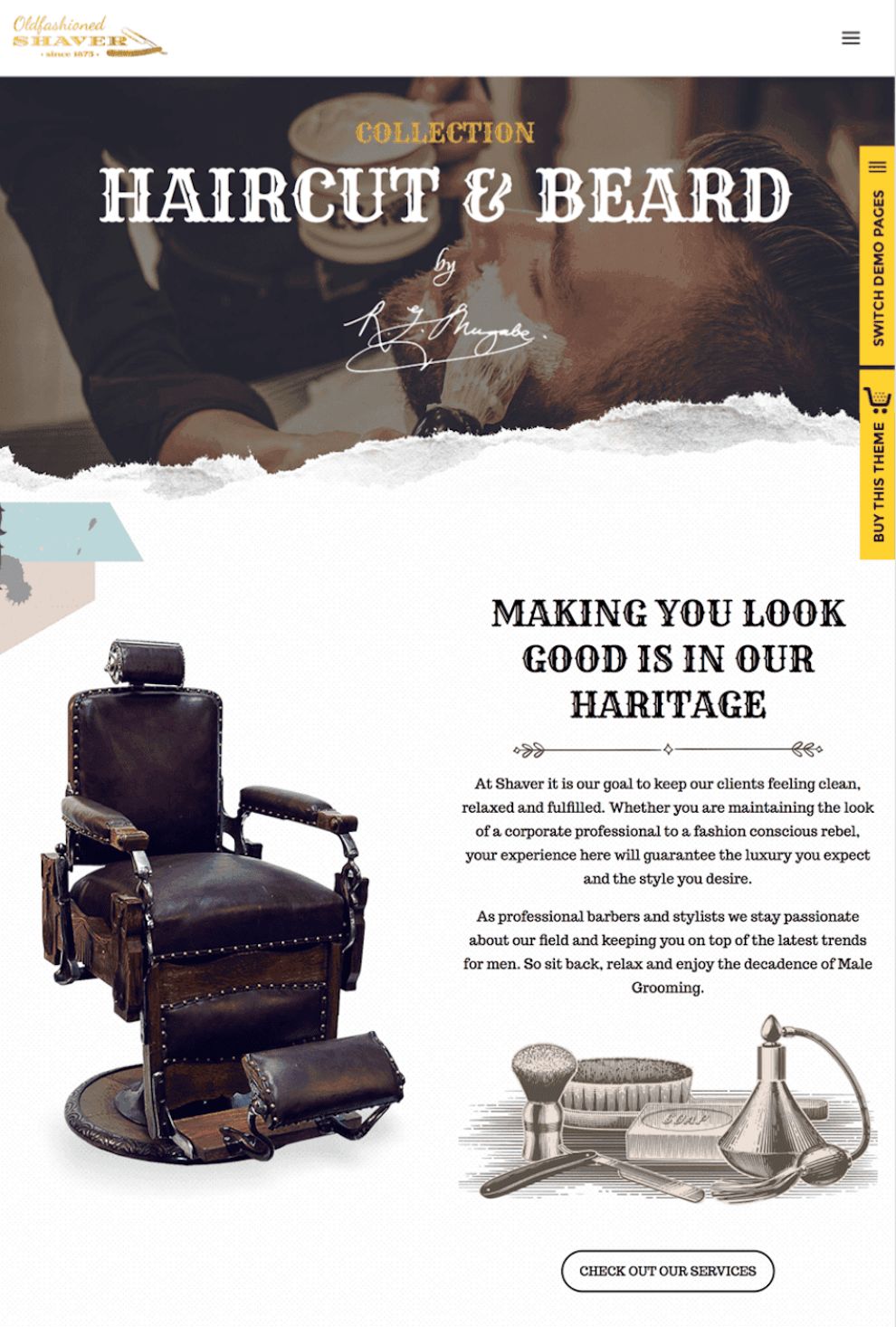 Gentle Shaver Website Homepage Imagery