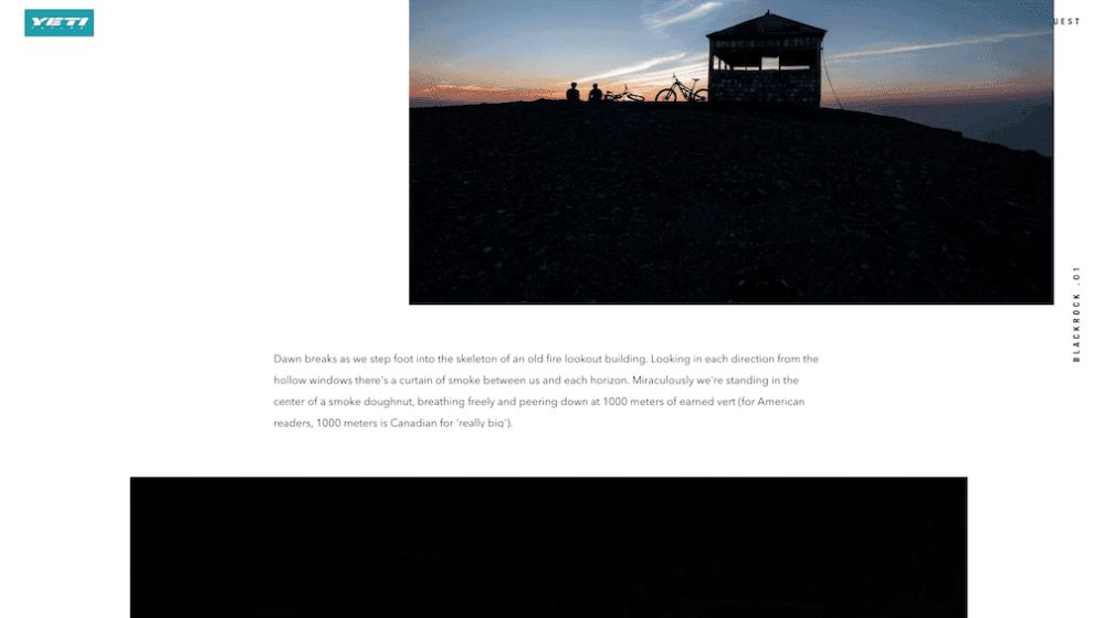 Yeti Cycles Top Web Design