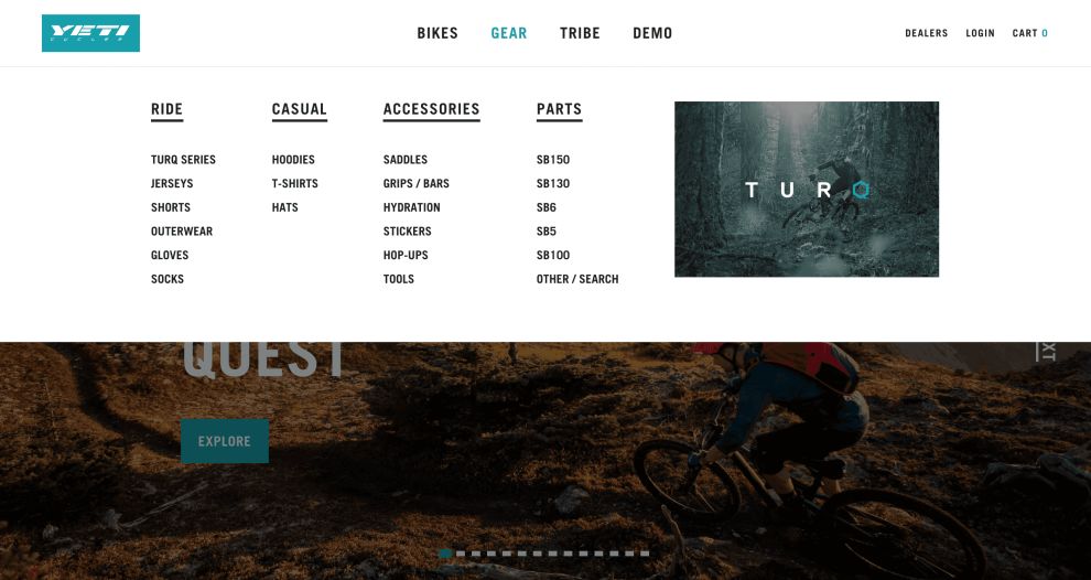 Yeti Web Design Navigation Menu Branding