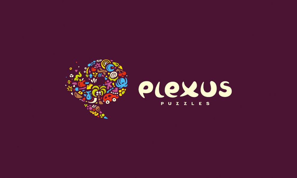 Plexus Puzzles Colorful Logo Design