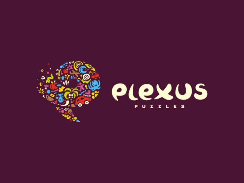 Plexus Puzzles Colorful Logo Design