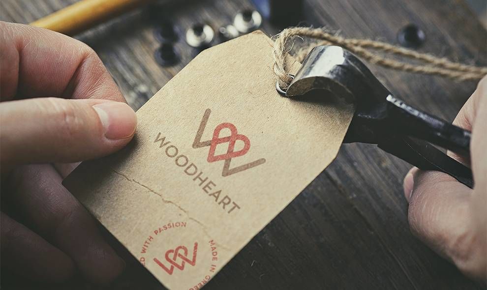 Wood Heart Logo Design