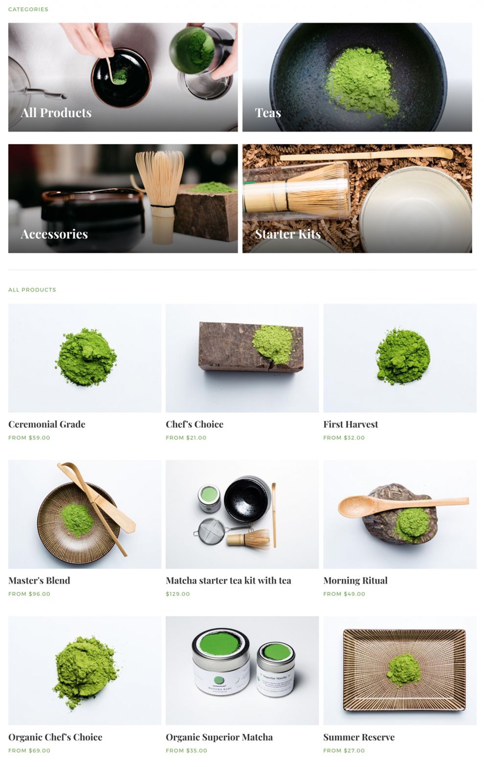 Matcha Kari Product Web page