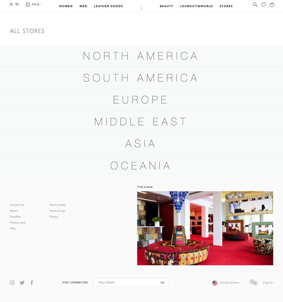 Christian Louboutin Clean Contact Page