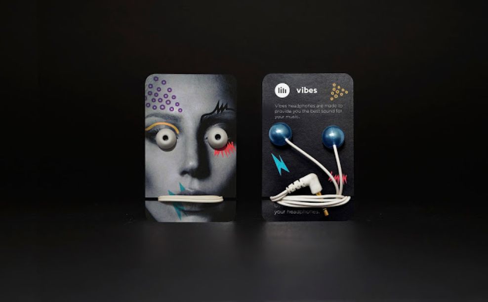 Vibes Earphones Concept Dark Packaging Design