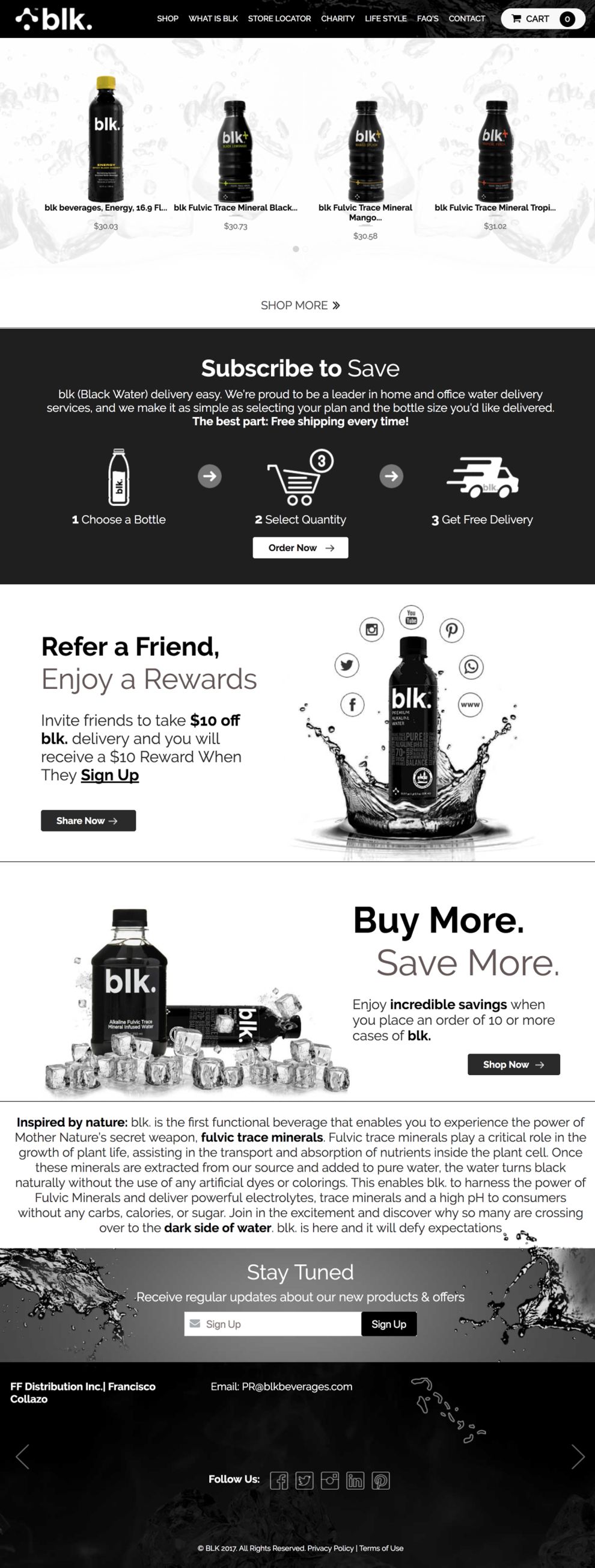 BLK Water Beautiful Product Page