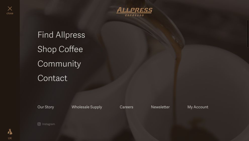 Allpress Espresso Great Menu Design