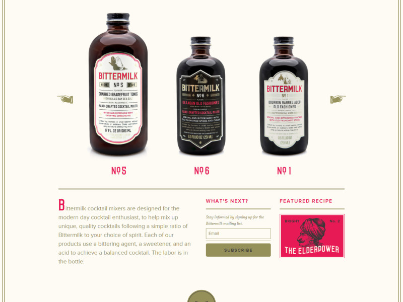 Bittermilk Beautiful Homepage