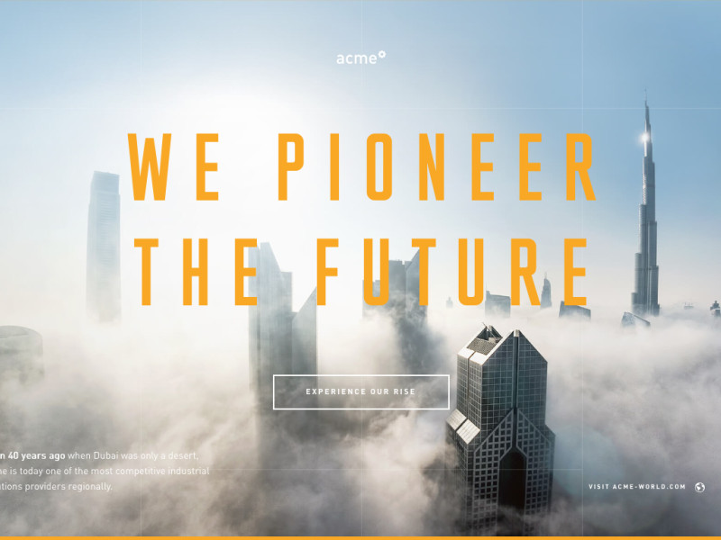 Acme Experience Amazing Homepage