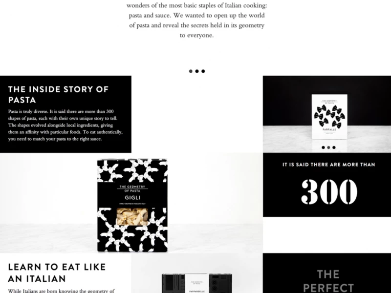 Geometry of Pasta Amazing Website Design
