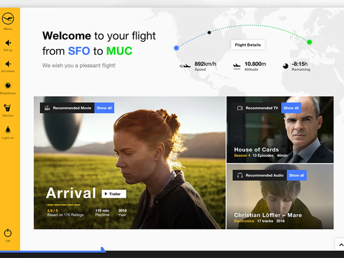 Lufthansa Infotainment Concept Elegant App Design
