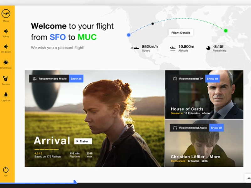 Lufthansa Infotainment Concept Clean App Design
