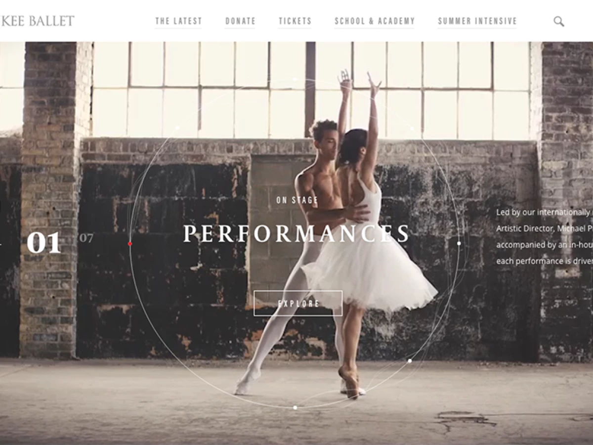Milwaukee Ballet Beautiful Homepage