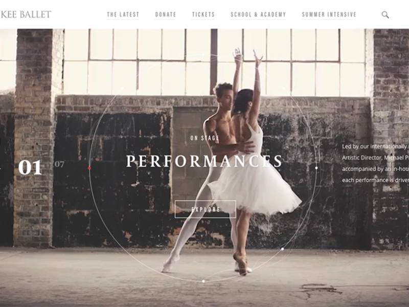 Milwaukee Ballet Beautiful Website Design