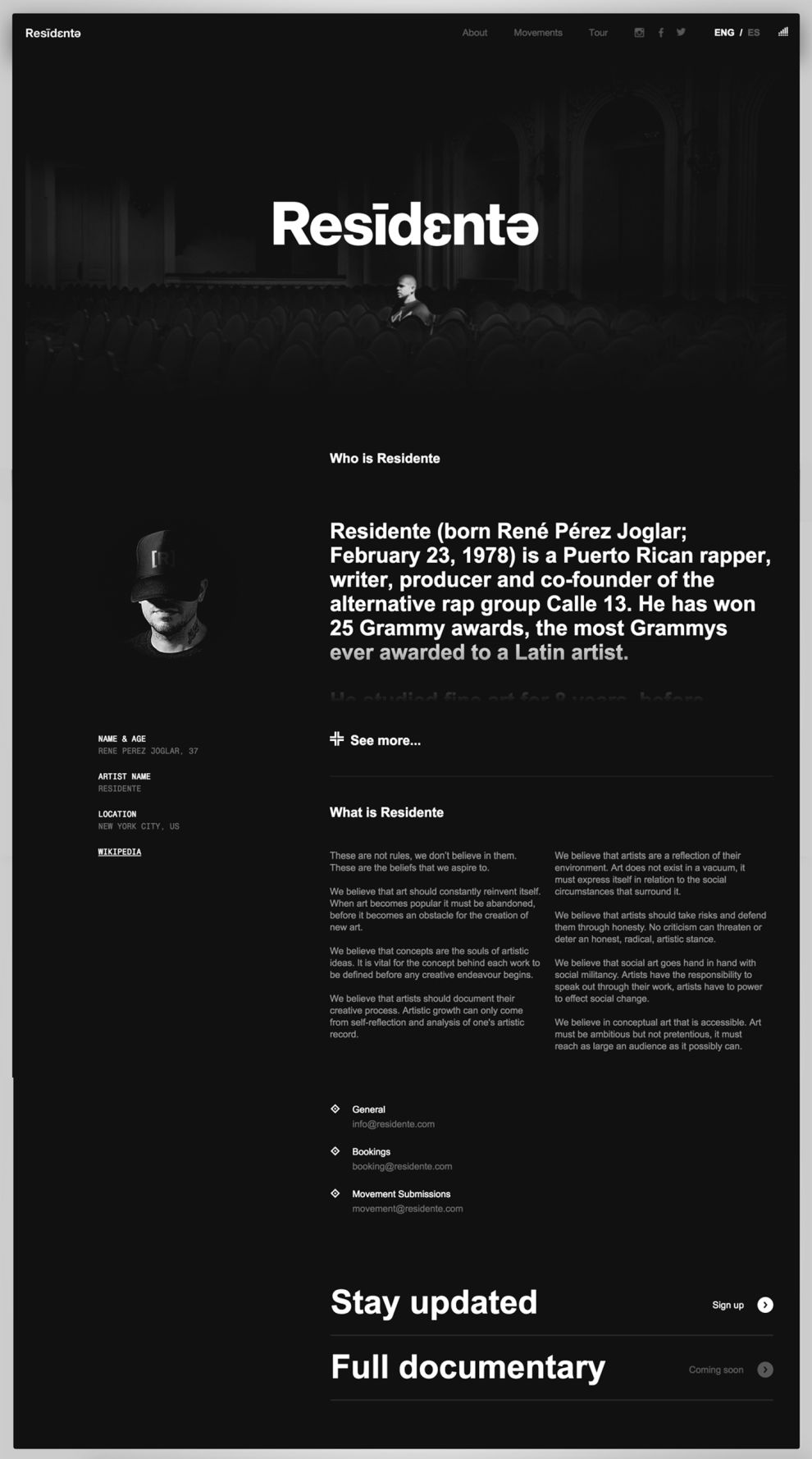 Residente Elegant About Page