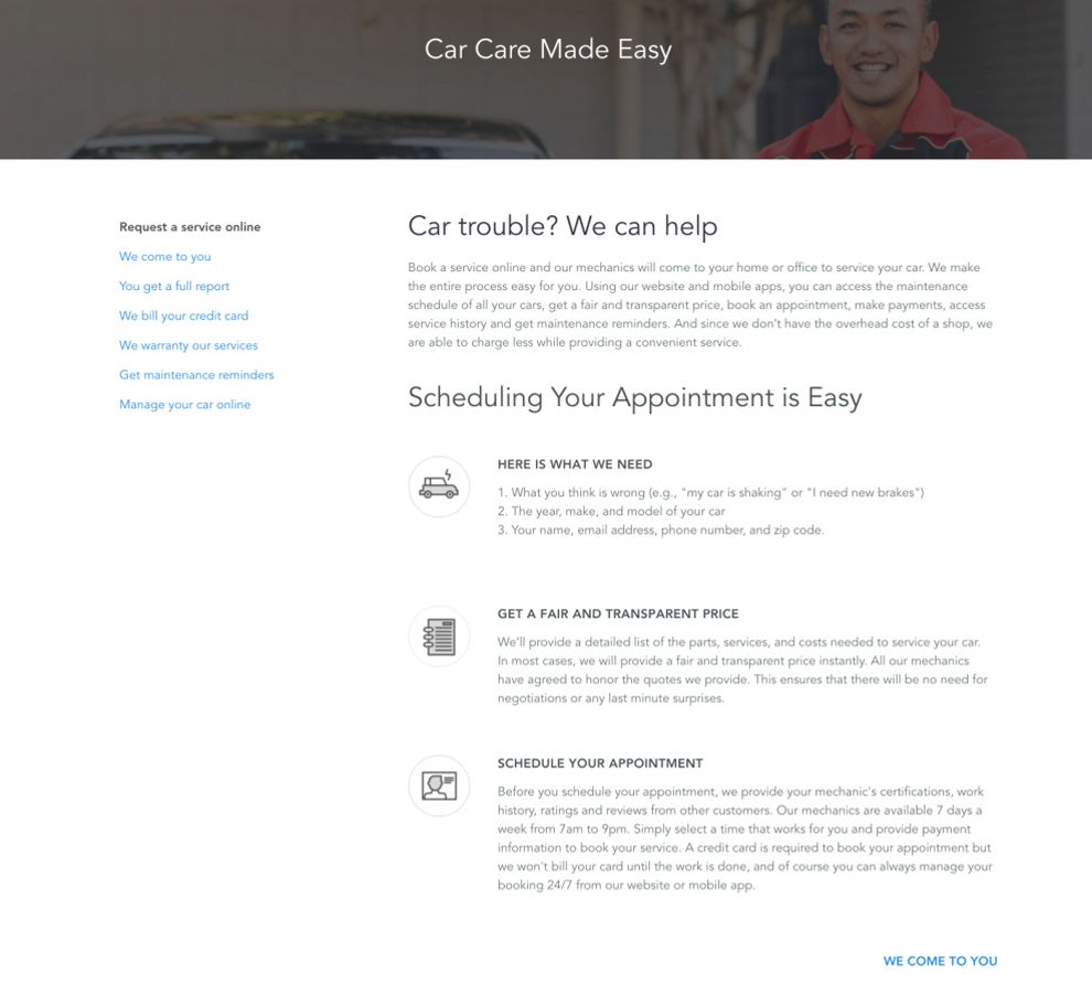 Your Mechanic Clean Website Design