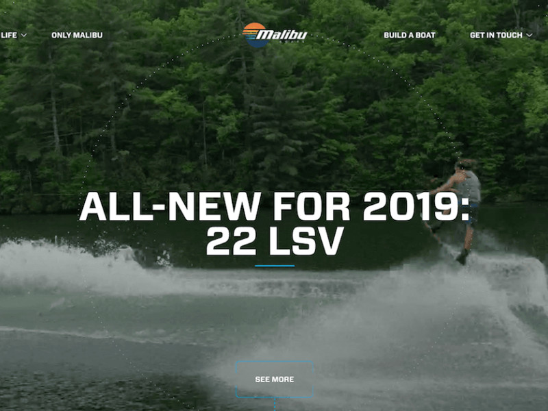 Malibu Boats Exciting Website Design
