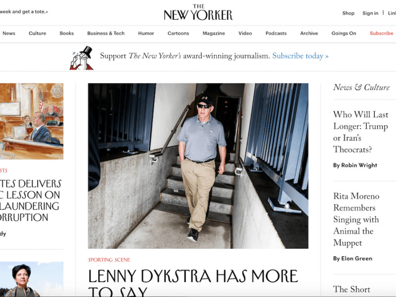 New Yorker Clean Homepage