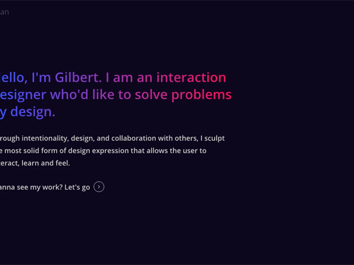 Gilbert Han Awesome Website Design