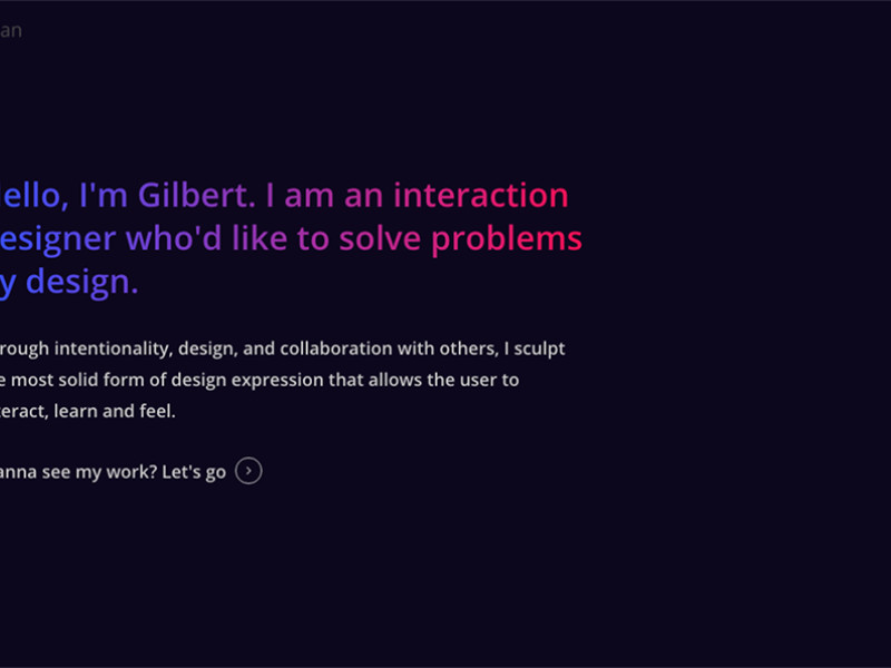 Gilbert Han Awesome Website Design