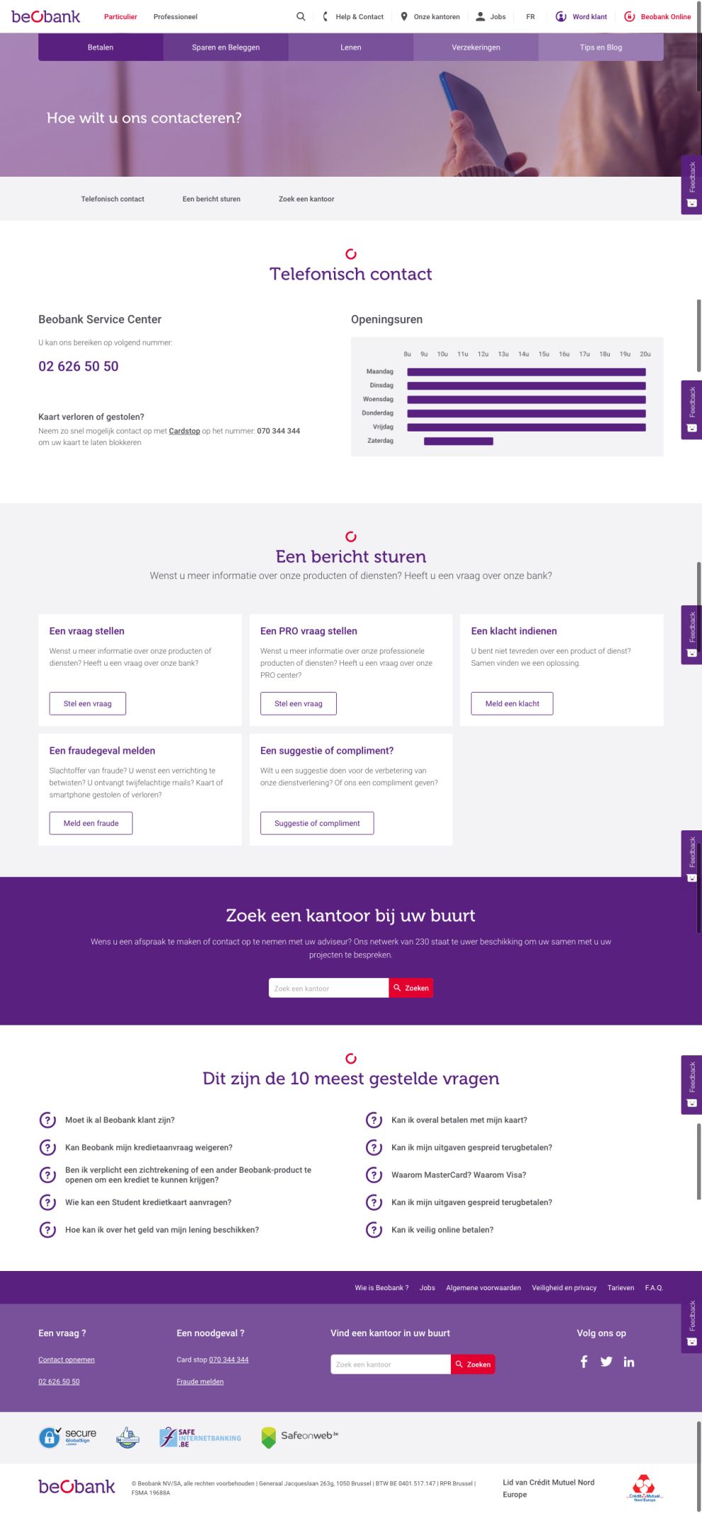 Beo Bank Clean Contact Page