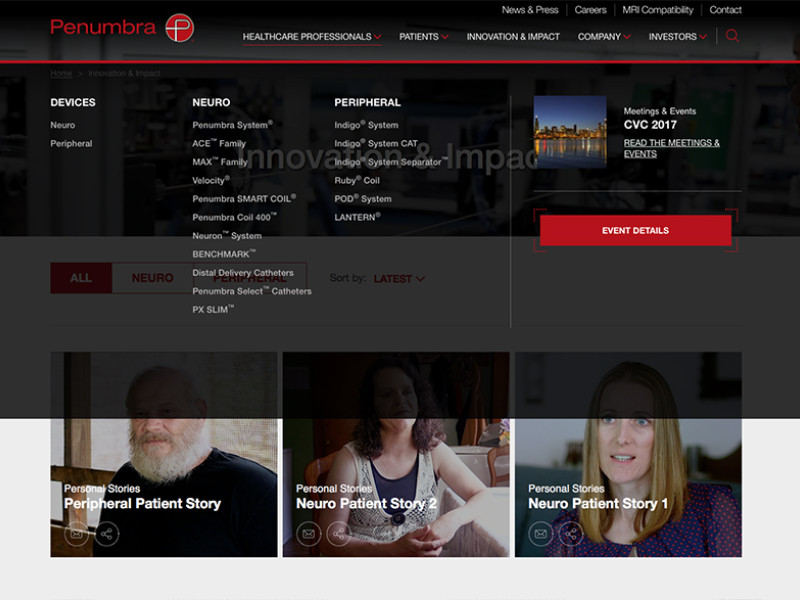 Penumbra Corporate Menu Design