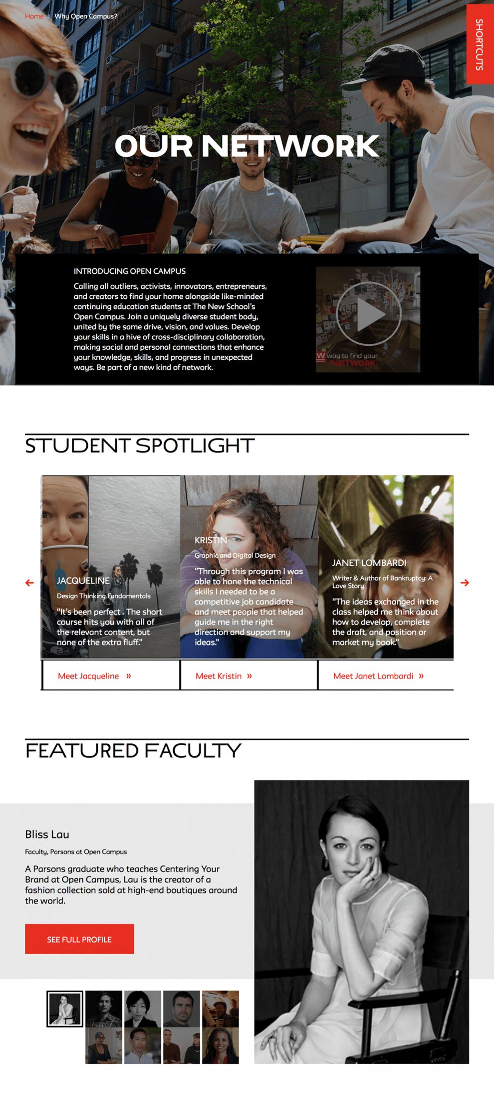 Open Campus at The New School Great Website Design