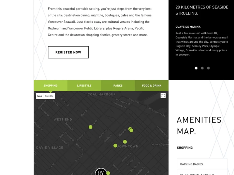 8X on the Park Elegant Website Design
