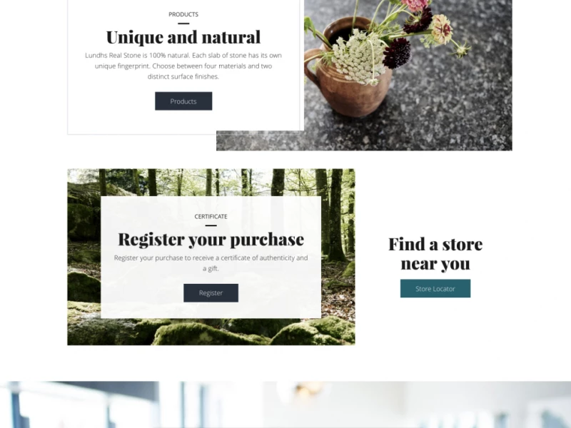 Lundhs Real Stone Top Website Design