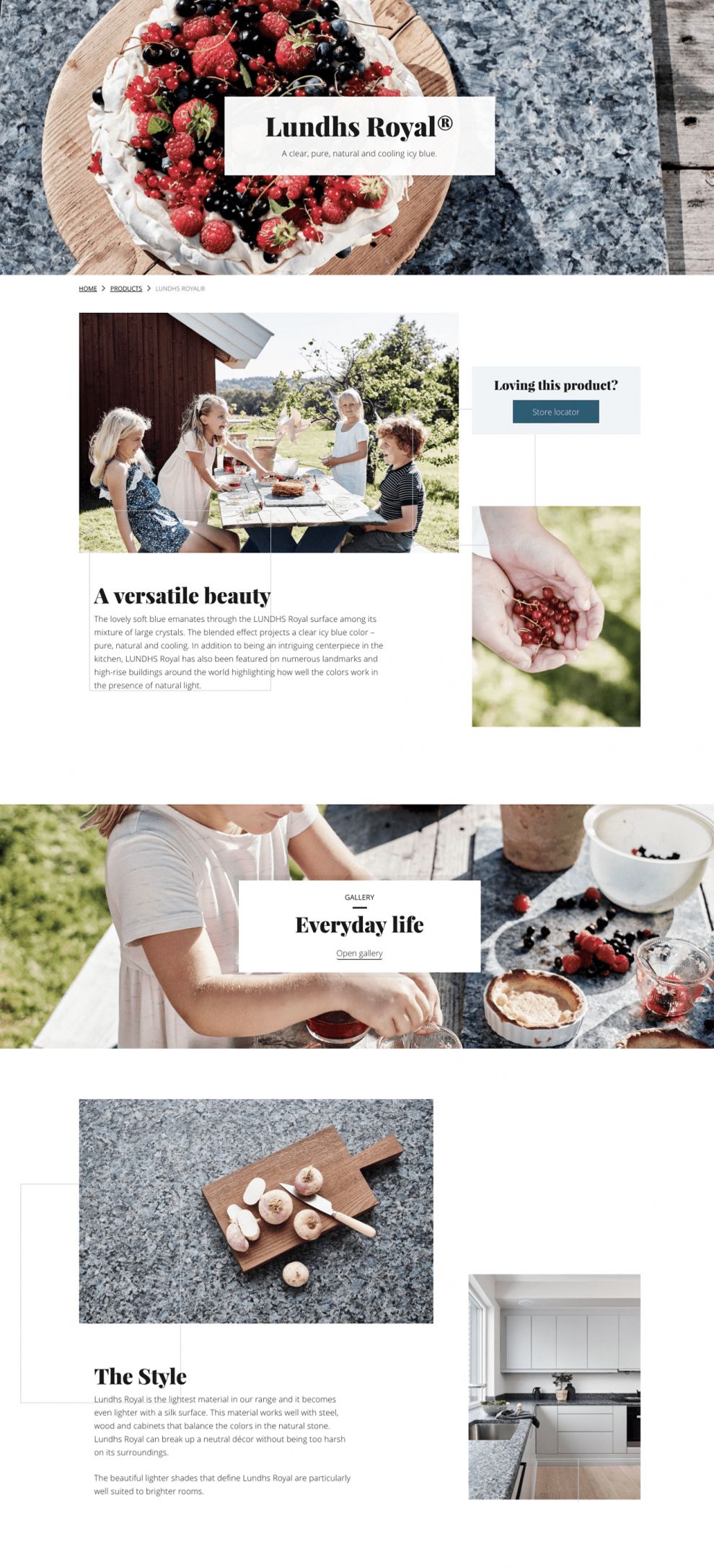 Lundhs Real Stone Elegant Website Design