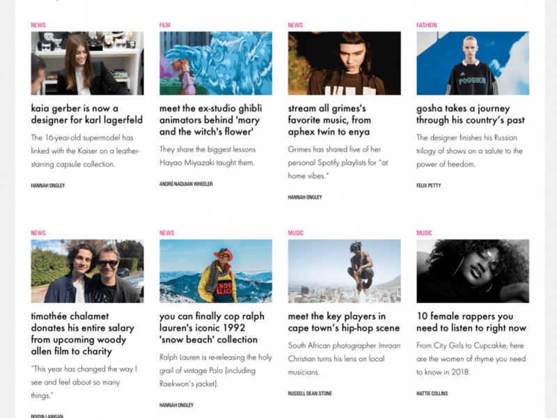 Vice i-D Great Homepage
