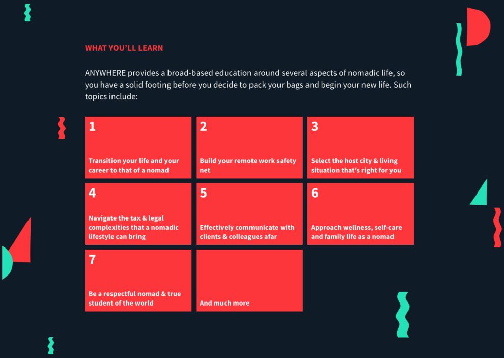 Digital Nomad Book Colorful Website Design