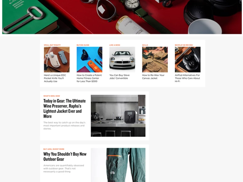 Gear Patrol Top Website Design