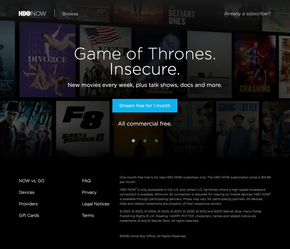 Minimal site Design Inspiration HBO Now DesignRush