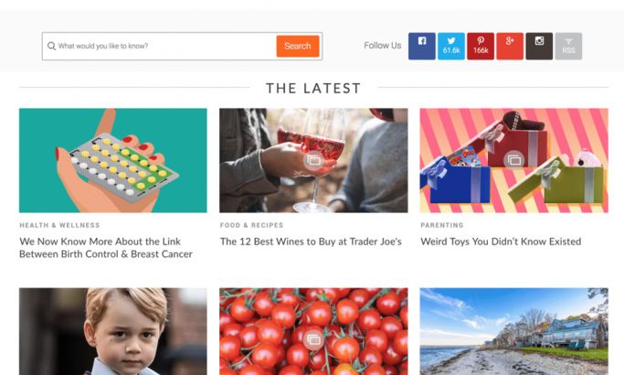 SheKnows Clean Homepage