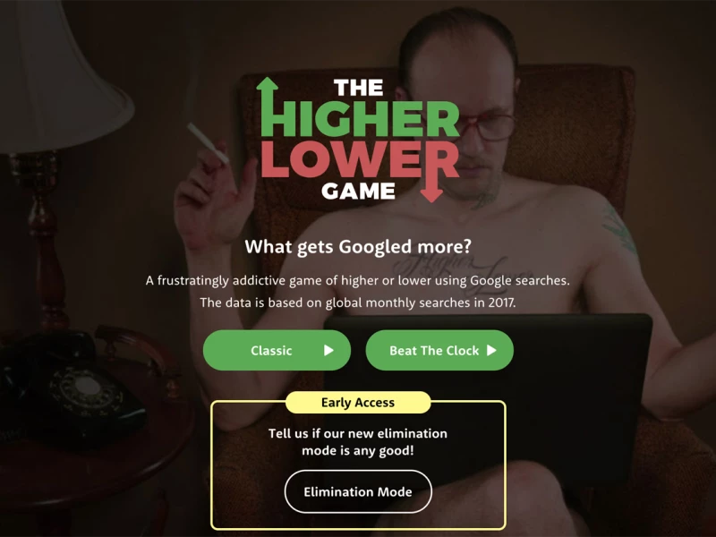The Higher Lower Game Top Website Design