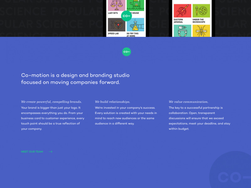 Comotion Colorful Homepage