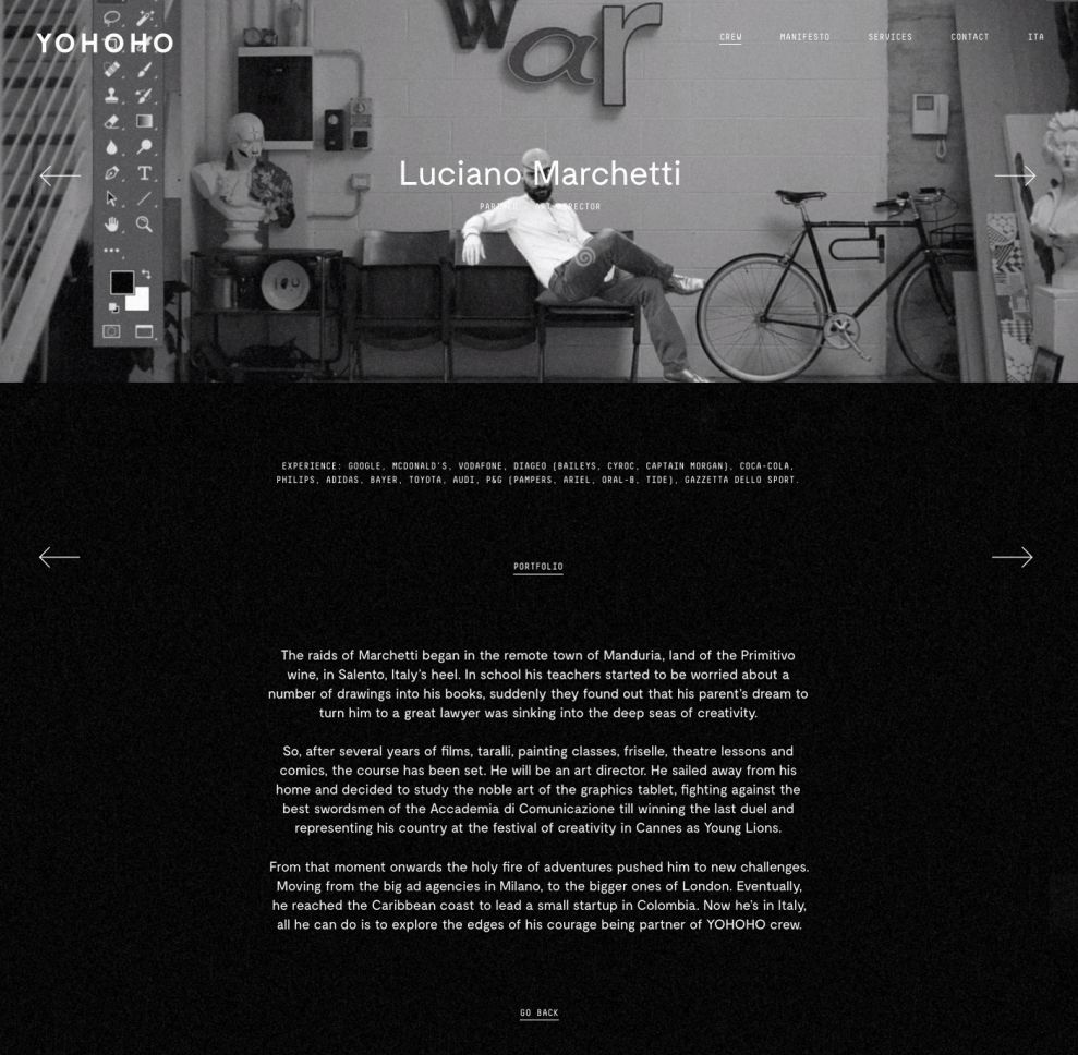 Yohoho Dark Website Design