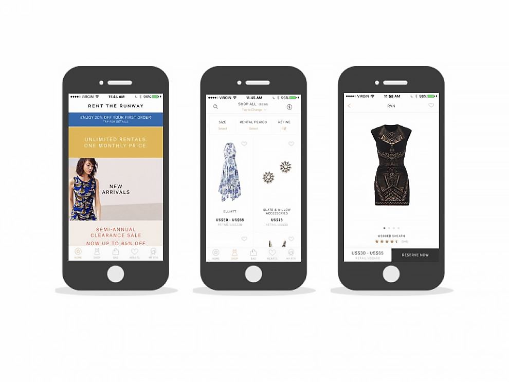 Rent The Runway Clean App Design