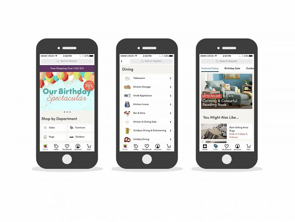 Wayfair Simple App Design