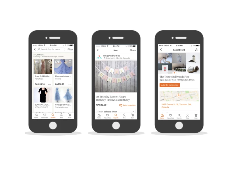 Etsy Clean App Design