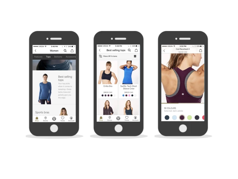 Lululemon Minimalist App Design