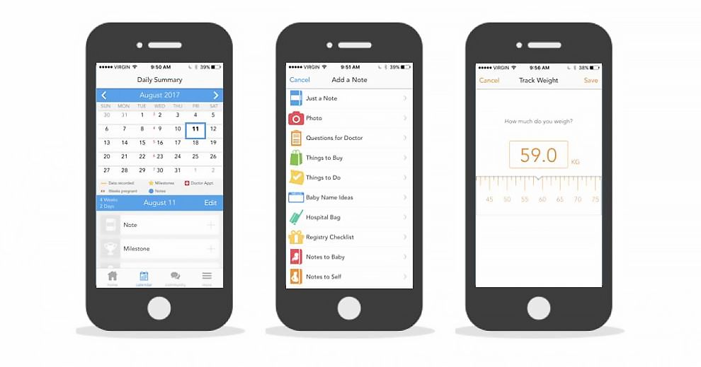 Ovia Pregnancy Tracker Intuitive App Design